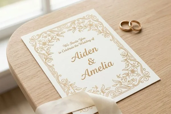 Custom Latter-day Saint Wedding Invitations design example 1