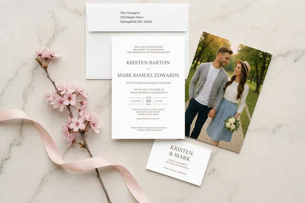 Custom Latter-day Saint Wedding Invitations design example 3