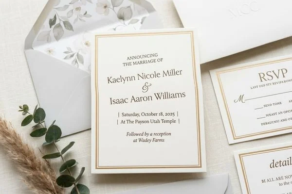 Temple Sealing Invitations & Announcements design example 3