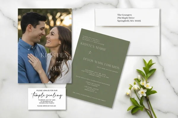 Temple Sealing Invitations & Announcements design example 2