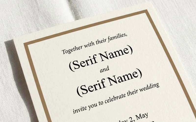 Example Latter-day Saint wedding invitation showing parents names, date, and temple information
