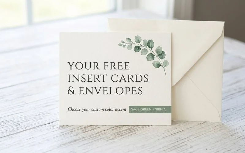 Temple sealing insert card showing arrival time and temple address information