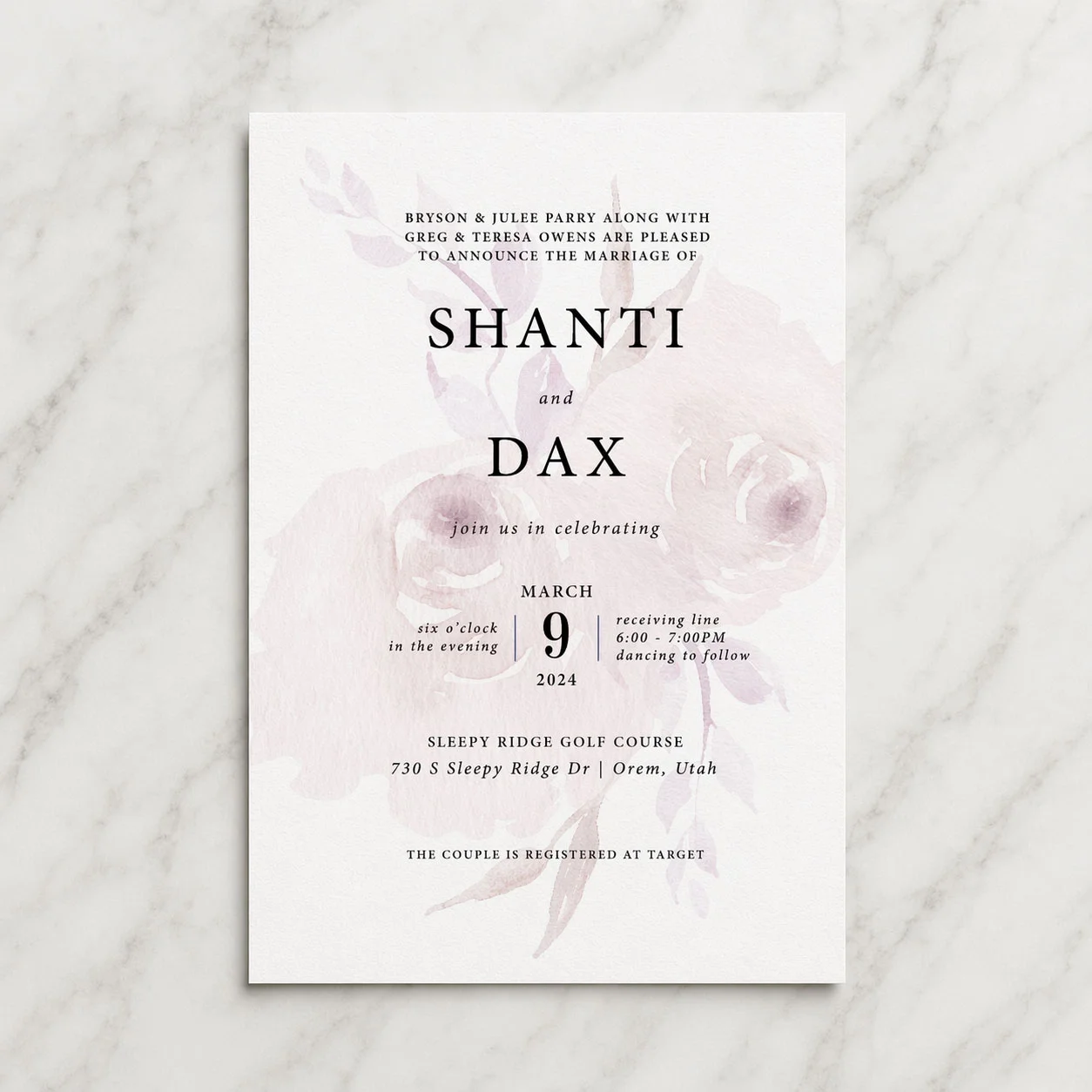 Custom LDS wedding invitation design 5